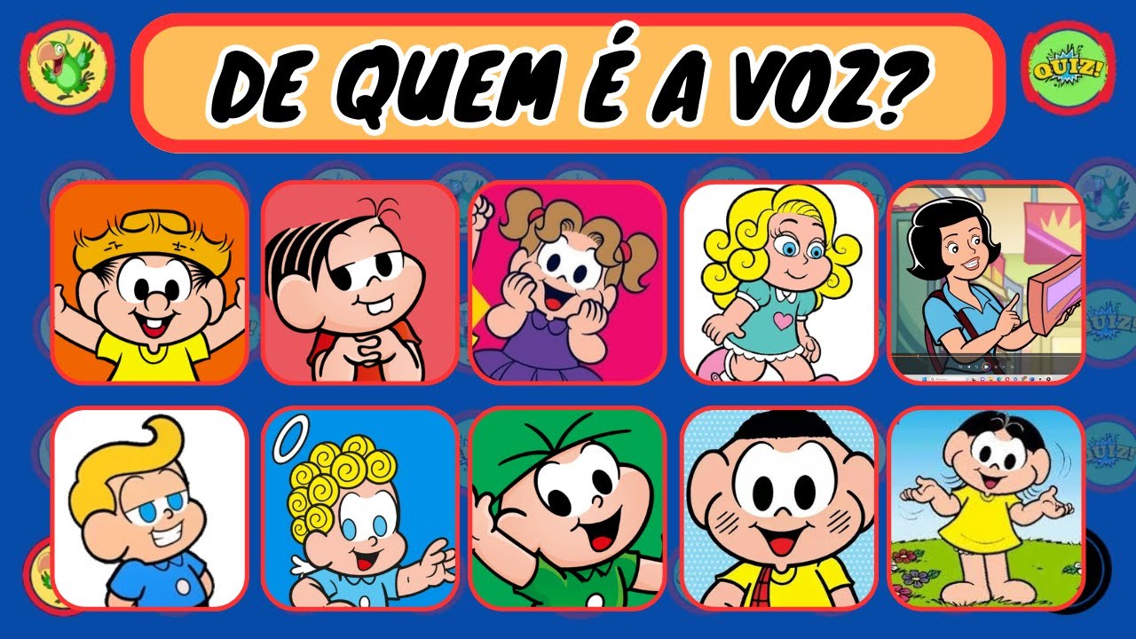 DE QUEM É A VOZ Edição TURMA DA MÔNICA #papaquiz