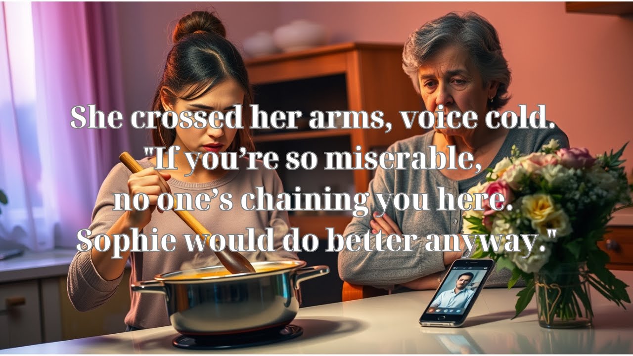 I froze mid-stir, my knuckles whitening around the wooden spoon as my chest constricted...