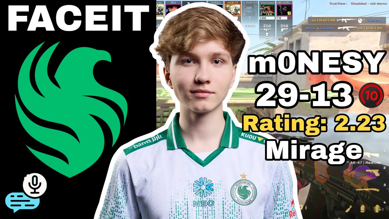 m0NESY PLAYS FACEIT LVL 10 | Mirage (29-13) M0NESY Highlights! CS2