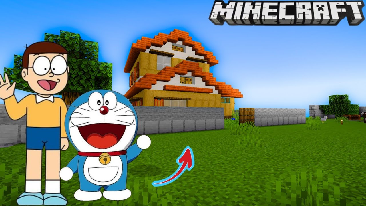 I build nobita and doremon house in Minecraft 🤔| # 1