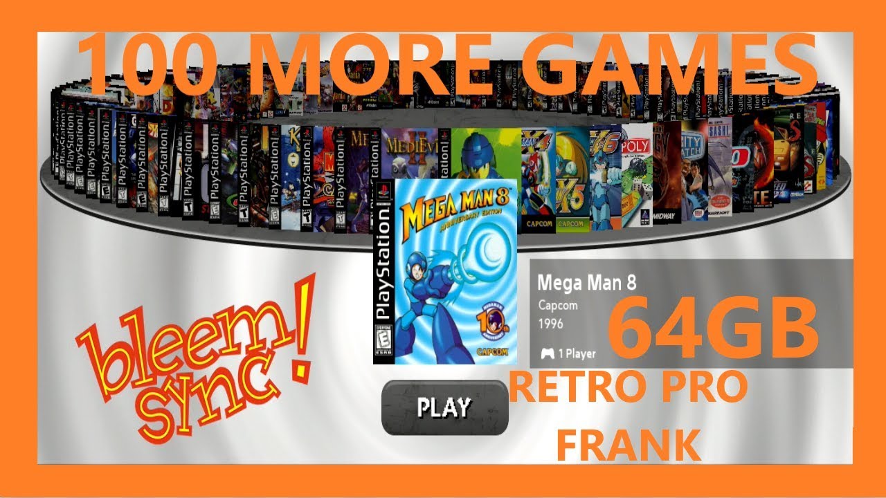 100 MORE GAMES PS1 PS CLASSIC MODDED HACKED 64GB BLEEMSYNC RETROARCH - RETRO PRO FRANK PICKS 1.0