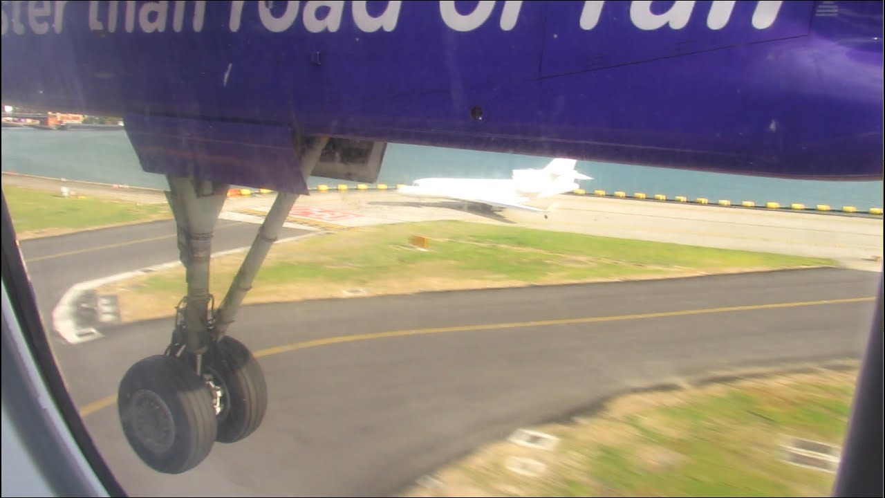 Flybe Q400 - Wheel View Landing at London City Airport