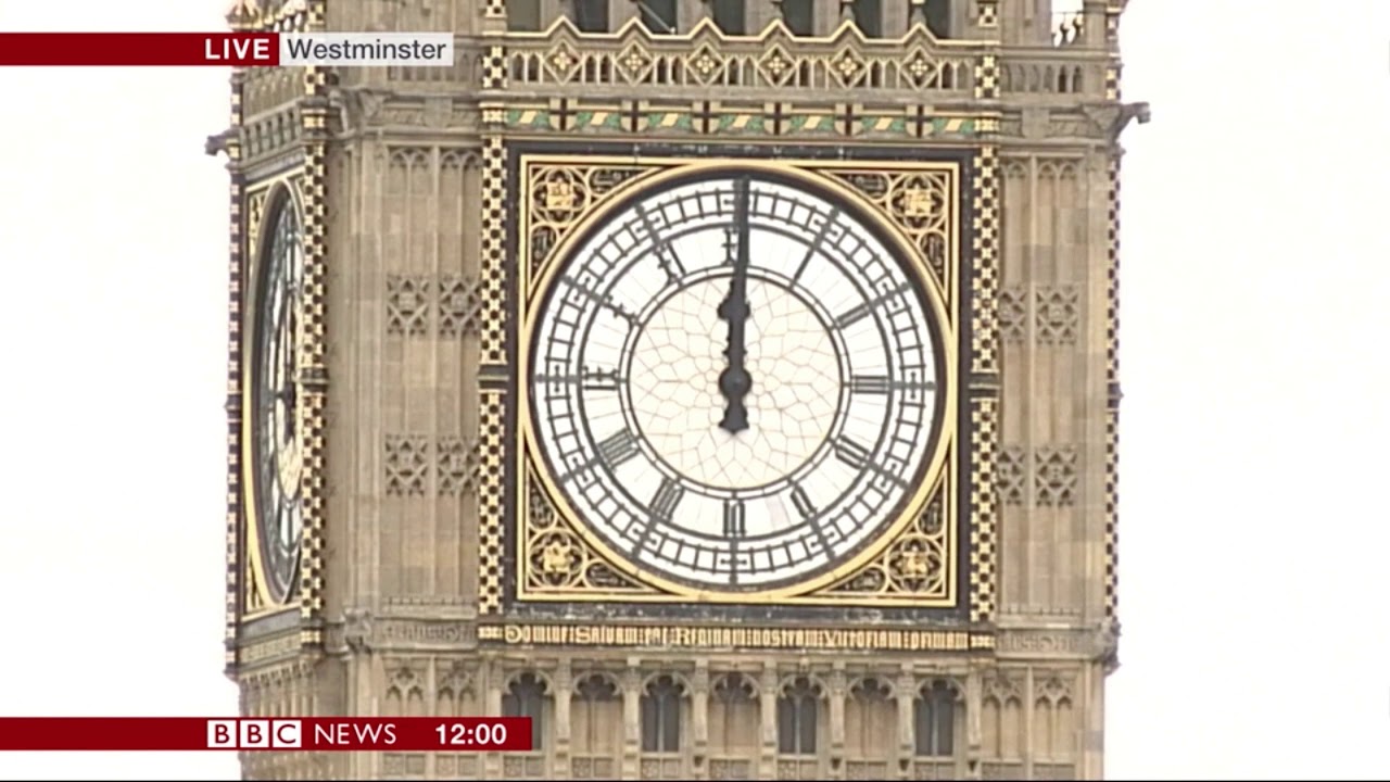 The Final Big Ben Bongs - 12pm,  Monday 21st August 2017