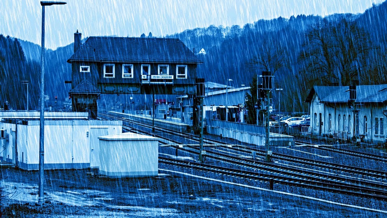 Rain Sounds, distant Train 10 Hours Sounds for Study, Relax, Sleep