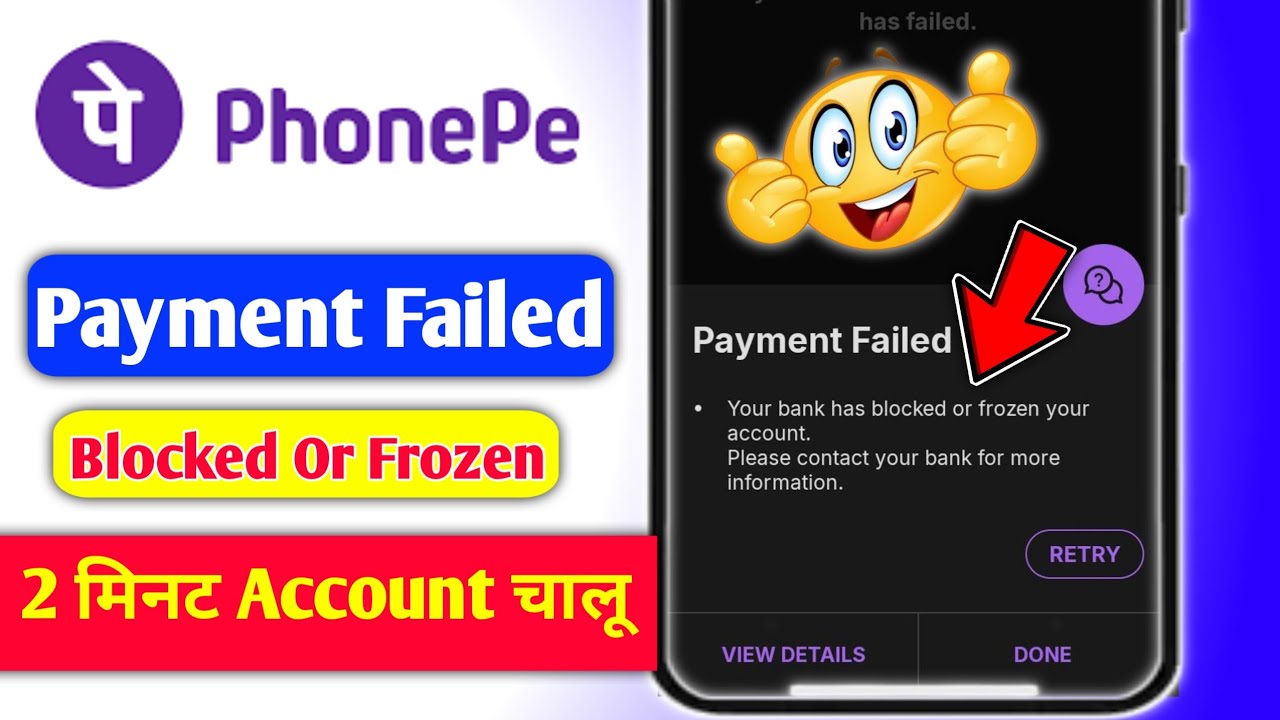 PhonePe Payment Failed | Your Bank Has Blocked Or Frozen Your Account | PhonePe Problem Solved