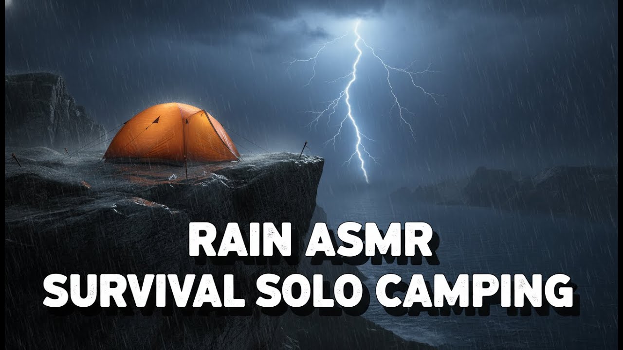 Solo Camping 4000ft Cliff: Terrifying Thunderstorm Survival & Heavy Rain ASMR (No Talking)