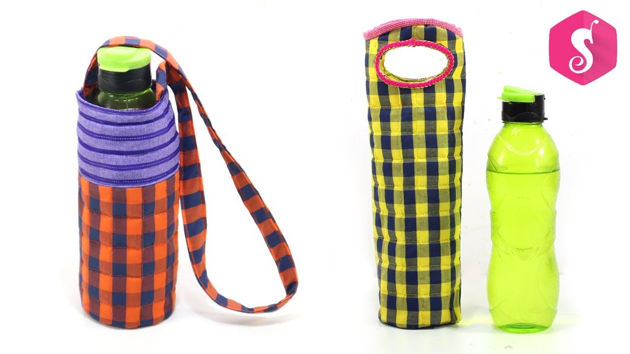2 Best Ways to Make Water Bottle Bag from old Clothes - Sonali Creations