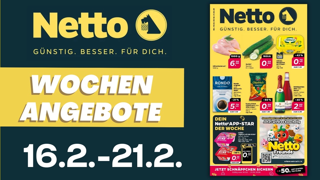NETTO Angebote der Woche 🛒 Neuer Prospekt ab 16.2.2026 im Überblick  | Prospekt Check #NETTO