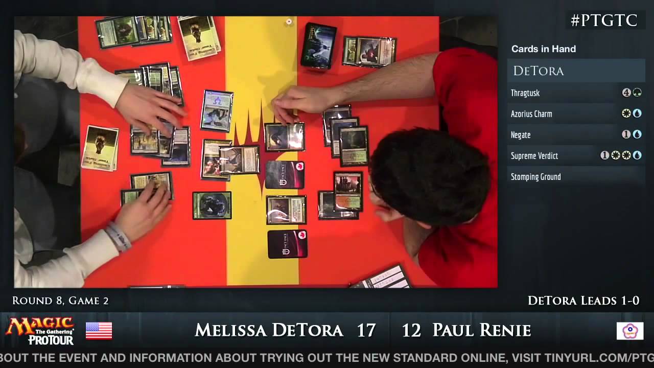Pro Tour Gatecrash Round 8: Melissa DeTora vs. Paul Renie (Standard)