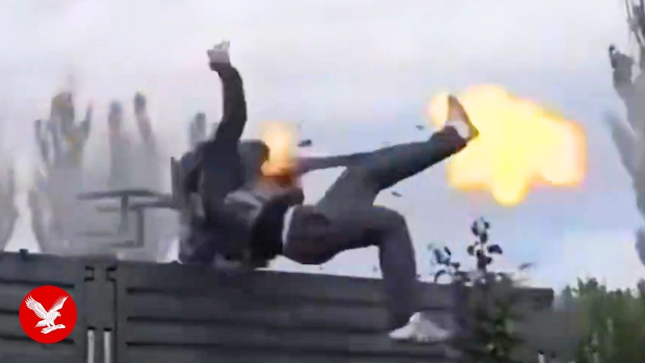 Russian soldier catapulted from machine gun turret during training exercise