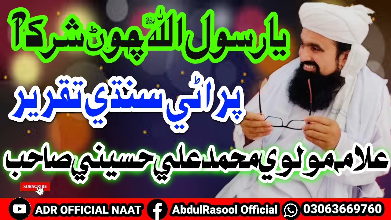 New Sindhi Taqreer |Mozo Shane E Ahlebait | Allamah Molvi Muhammad Ali Hussaini | ADR OFFICIAL NAAT