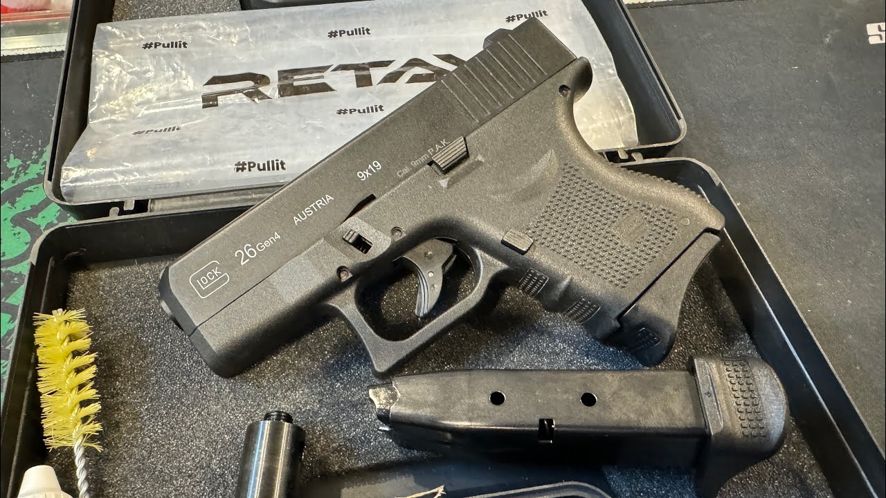 Glock26 AUTO Retayทดสอบปืนแบลงค์กันโมเดลGLOCK26 Gen4 AUSTRIA 9x19❤️มาใหม่โปร1ปืน2แม็กแถมลูก10นัด