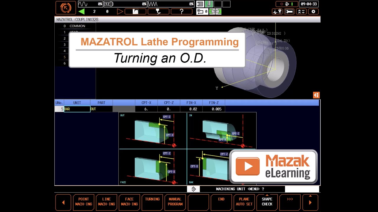 MAZATROL Programming Briefs: Turning an O.D.