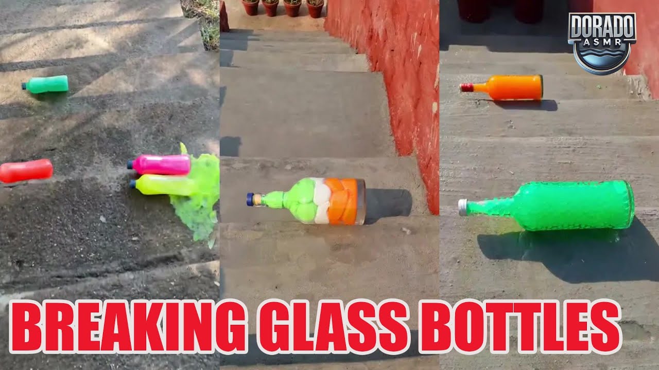 Breaking Glass Bottles & Balloon Drops 🎈💦 Crushing of Crunchy & Soft Things! 