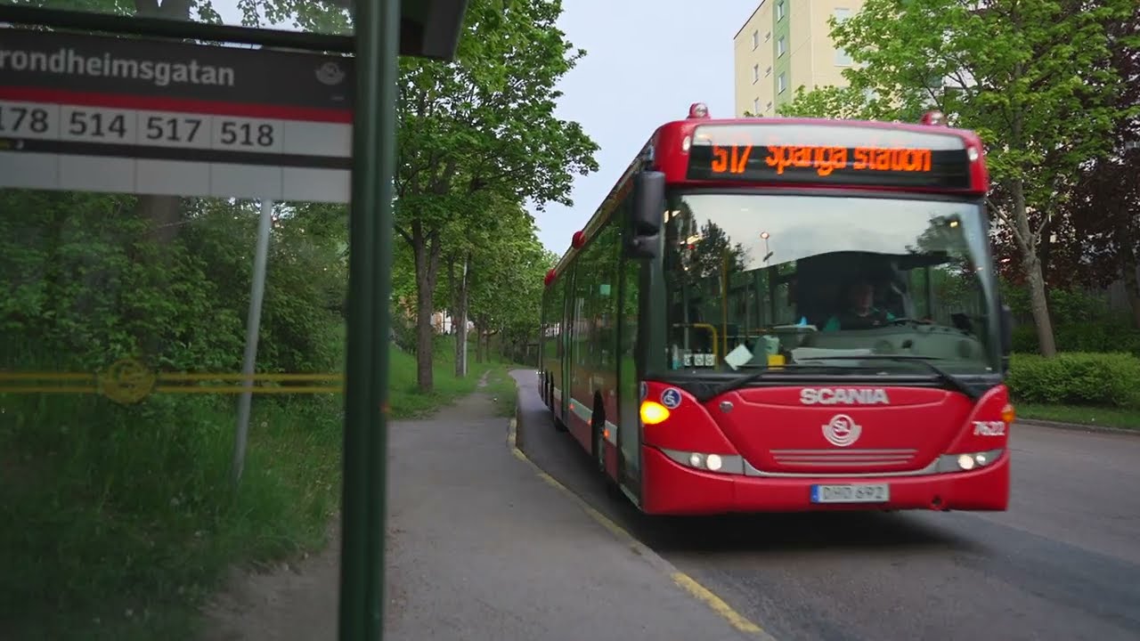 Sweden, Stockholm, bus 517 ride from Trondheimsgatan to Spånga