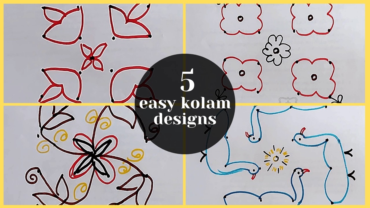 4x4 Dots Easy & Unique Kolam Design | Simple Muggulu for Beginners | Daily Rangoli Art #4pullikolam