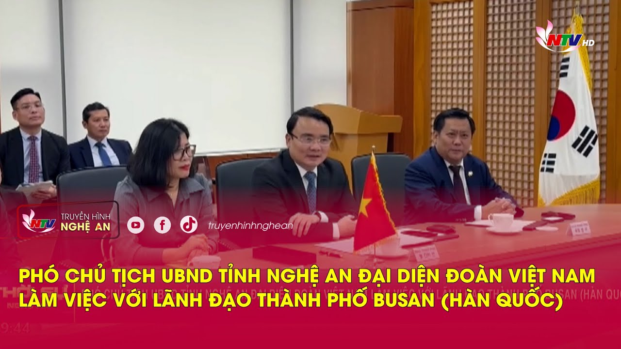 Phó Chủ tịch UBND tỉnh Nghệ An đại diện đoàn Việt Nam làm việc với lãnh đạo thành phố Busan