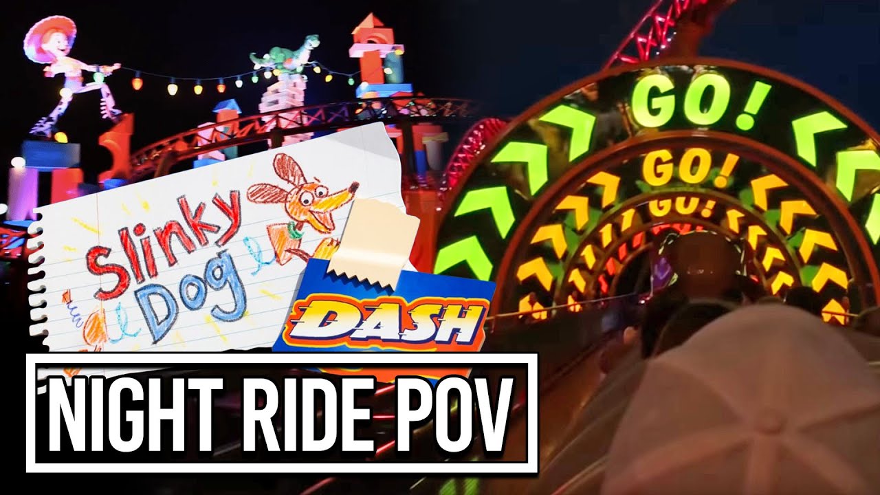 Slinky Dog Dash Night Ride POV -Toy Story Land, Disney’s Hollywood Studios