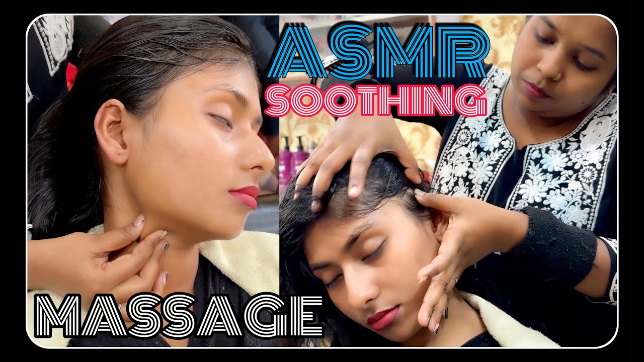 RELIEVE STRESS WITH SOOTHING HEAD THROAT & FOREHEAD MASSAGE BY INDIAN MASSEUSE #asmr #satisfying