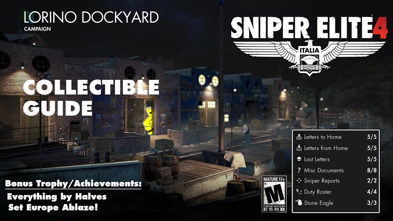 Sniper Elite 4: Level 4 / Lorino Dockyard (Collectibles Guide) - HTG