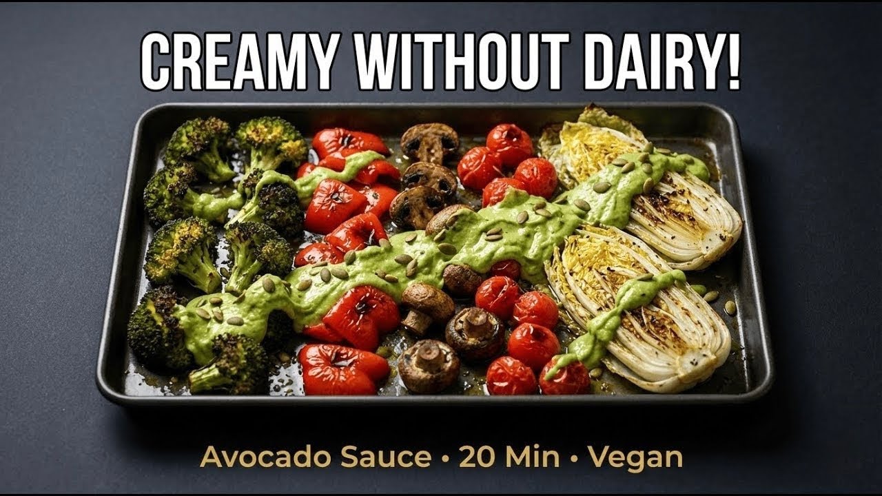 I Roasted Veggies & Drizzled Them with Creamy Avocado — No Dairy, All Flavor!