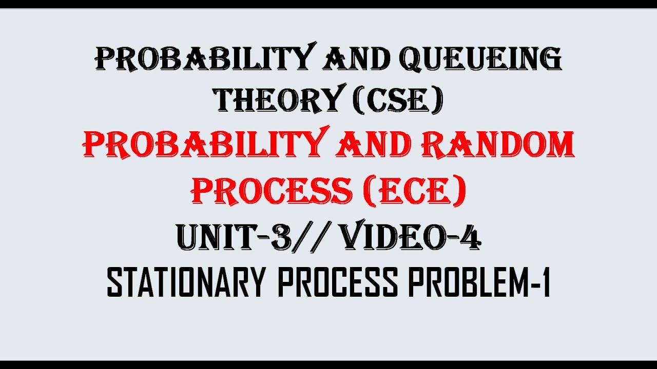 STATIONARY PROCESS PROBLEM-1 | PQT, PRP UNIT-3 VIDEO-4