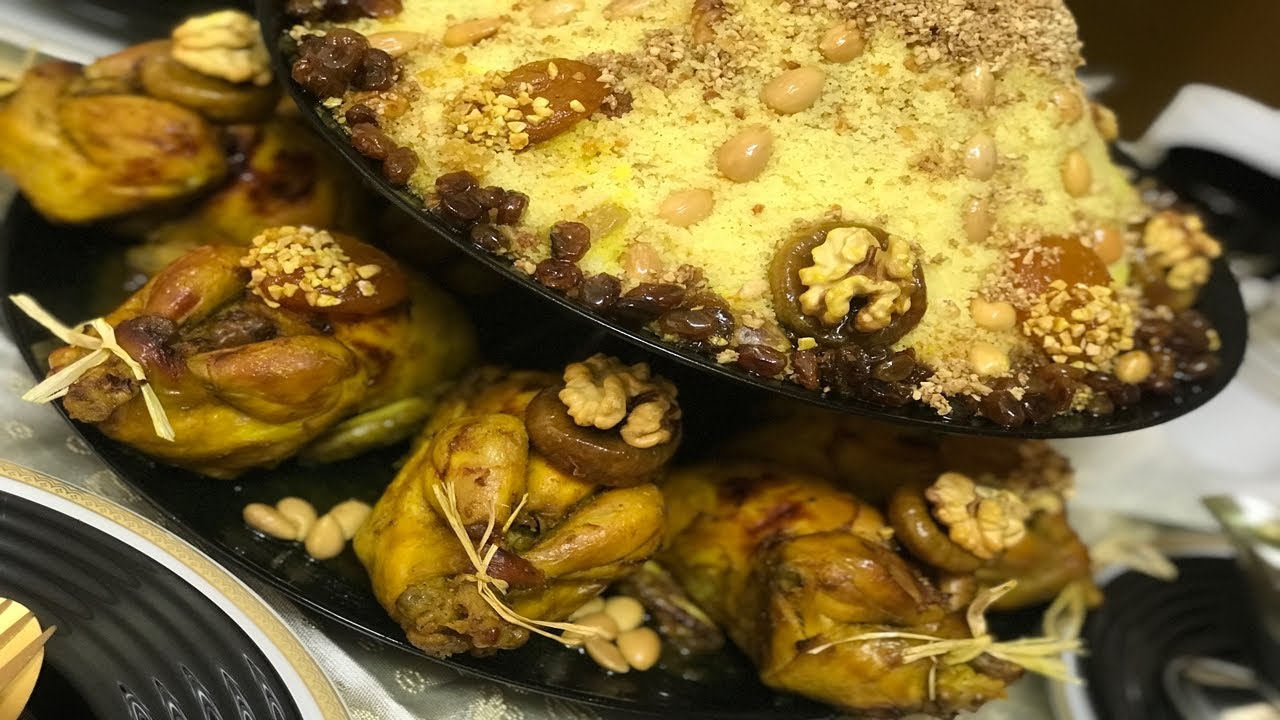 طبق للضيافة 😍 كوكلي معمر بالكسكس والفواكه الجافة 😋 سفة الكسكس تتجي بنينة ومعلكة 👌