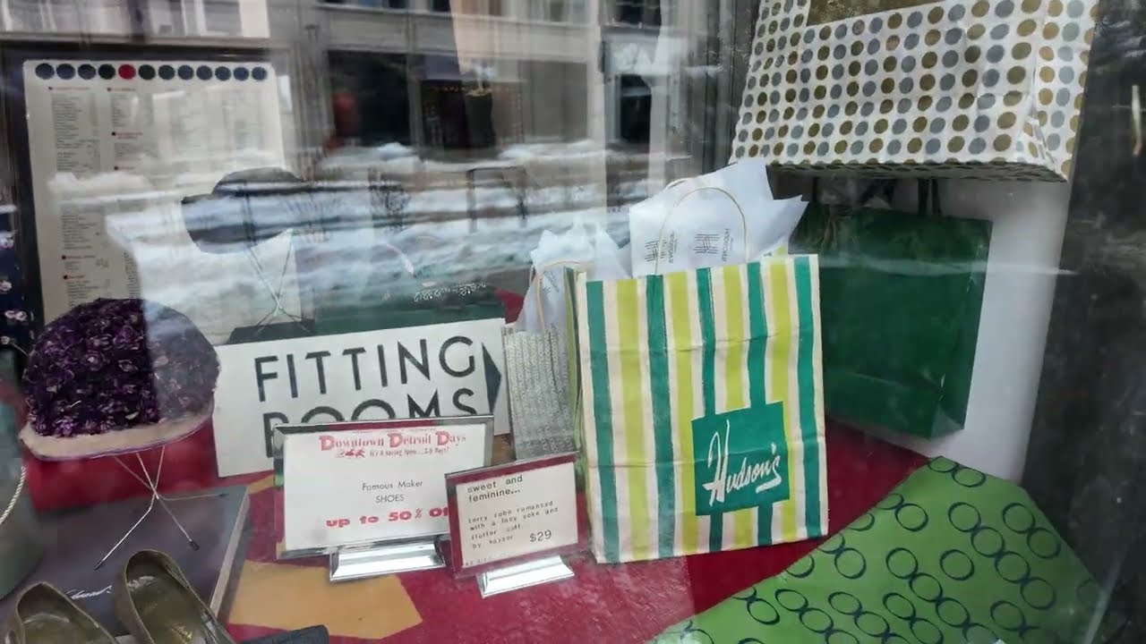 Vintage Artifacts Window Display at Hudsons Detroit | Detroit, Michigan