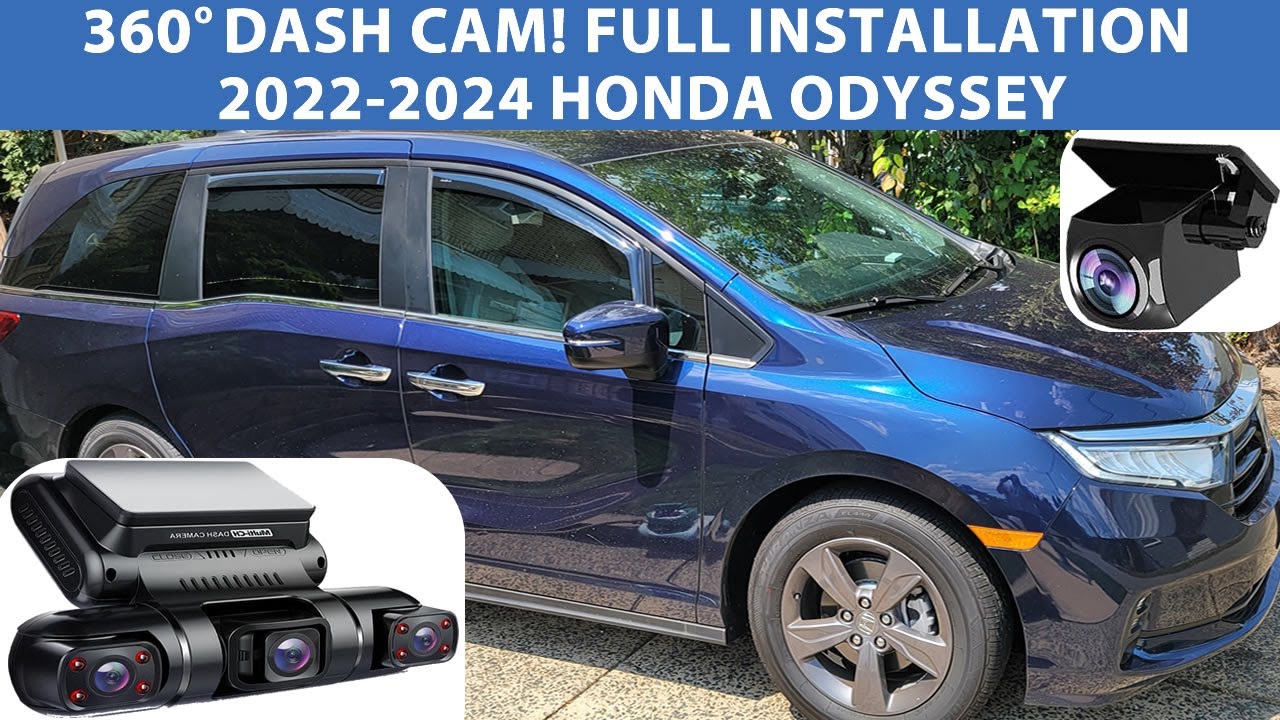 How To Install Front And Rear Dash Cam. 360 Degree View. 2022-25 Honda Odyssey. Full Installation.