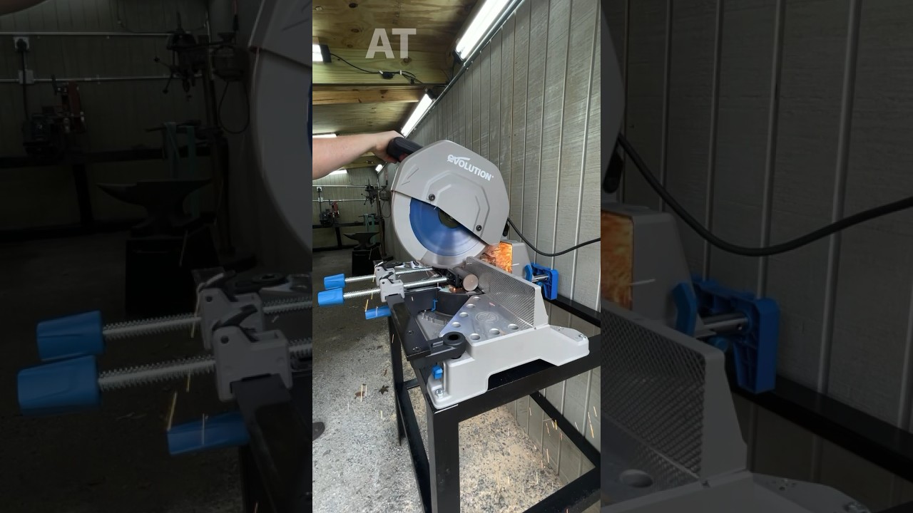 Резка цельной стали марки 1045 с помощью торцовочной пилы Evolution S355MCS #изготовление #инстру...