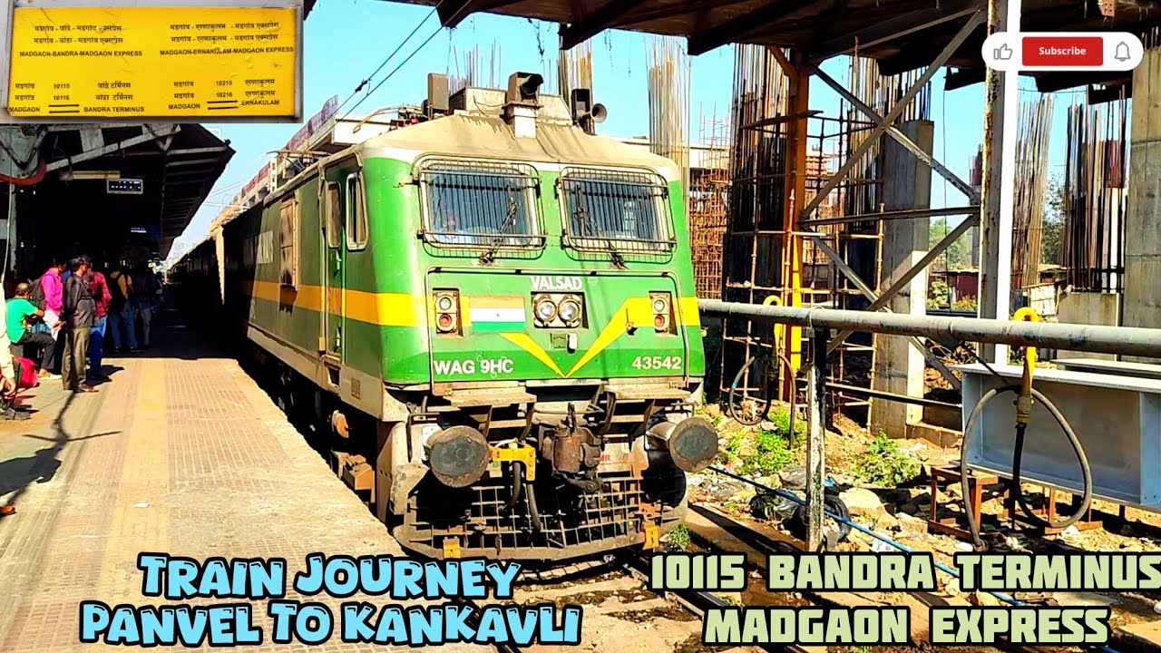 Bandra Terminus Madgaon Express Panvel To Kankavli | Train Journey | Konkan Railway | 