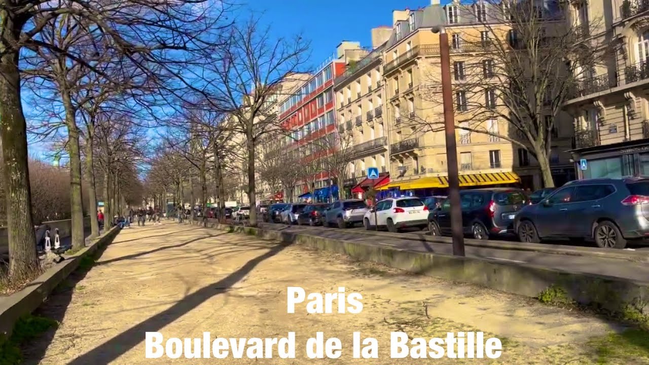 Paris city walks   Boulevard de la Bastille   Paris,France 4K