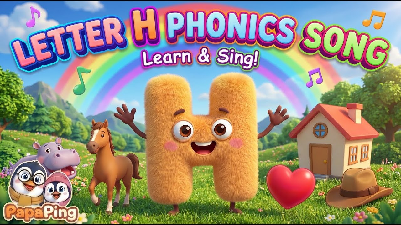 Harry's Happy Hill Adventure ⛰️ | Letter H Phonics Song | Musical Storytelling for Kids | PapaPing |