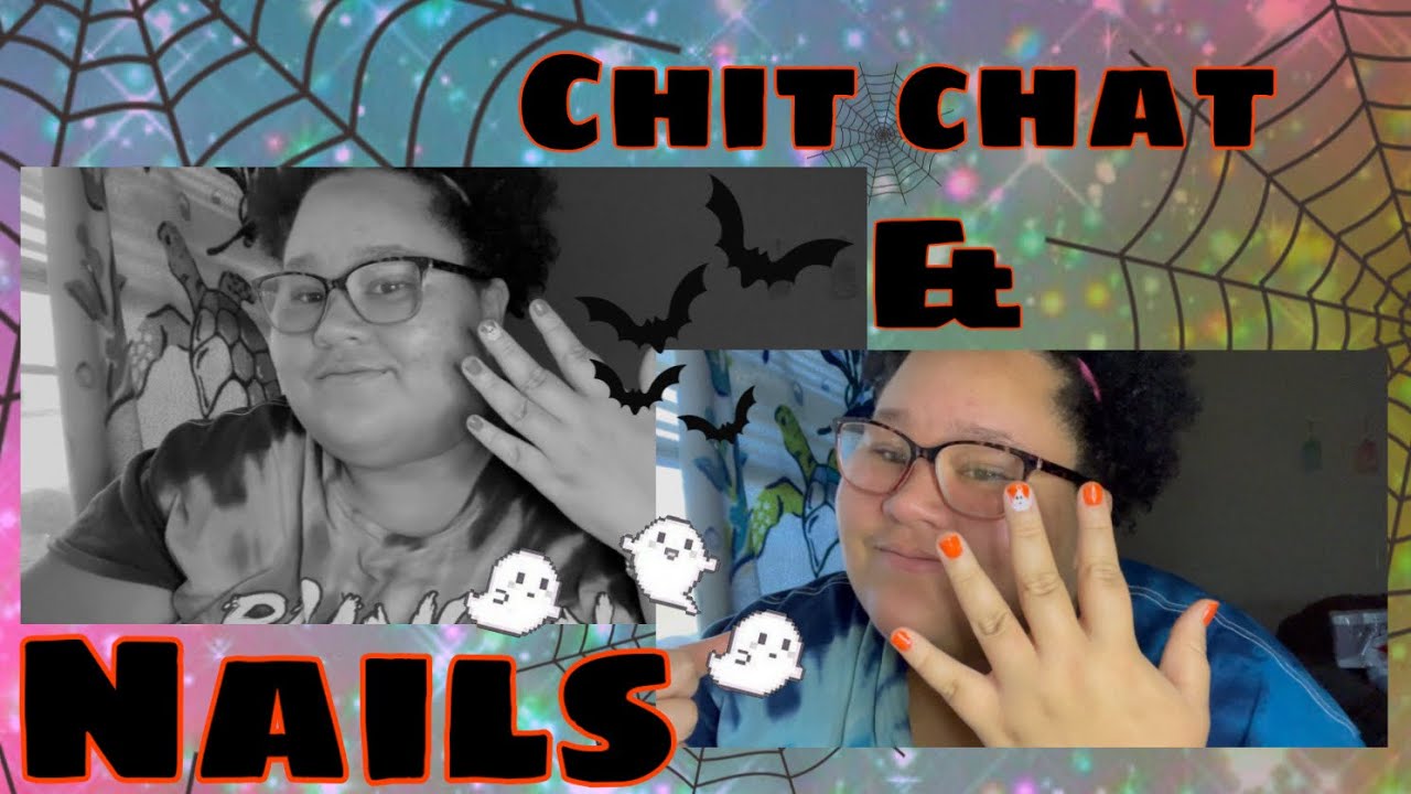 Chit Chat & Cute Ghost Nail Design 💅🏼 👻 🎃 #chill #chitchat #spookyseason #nailart