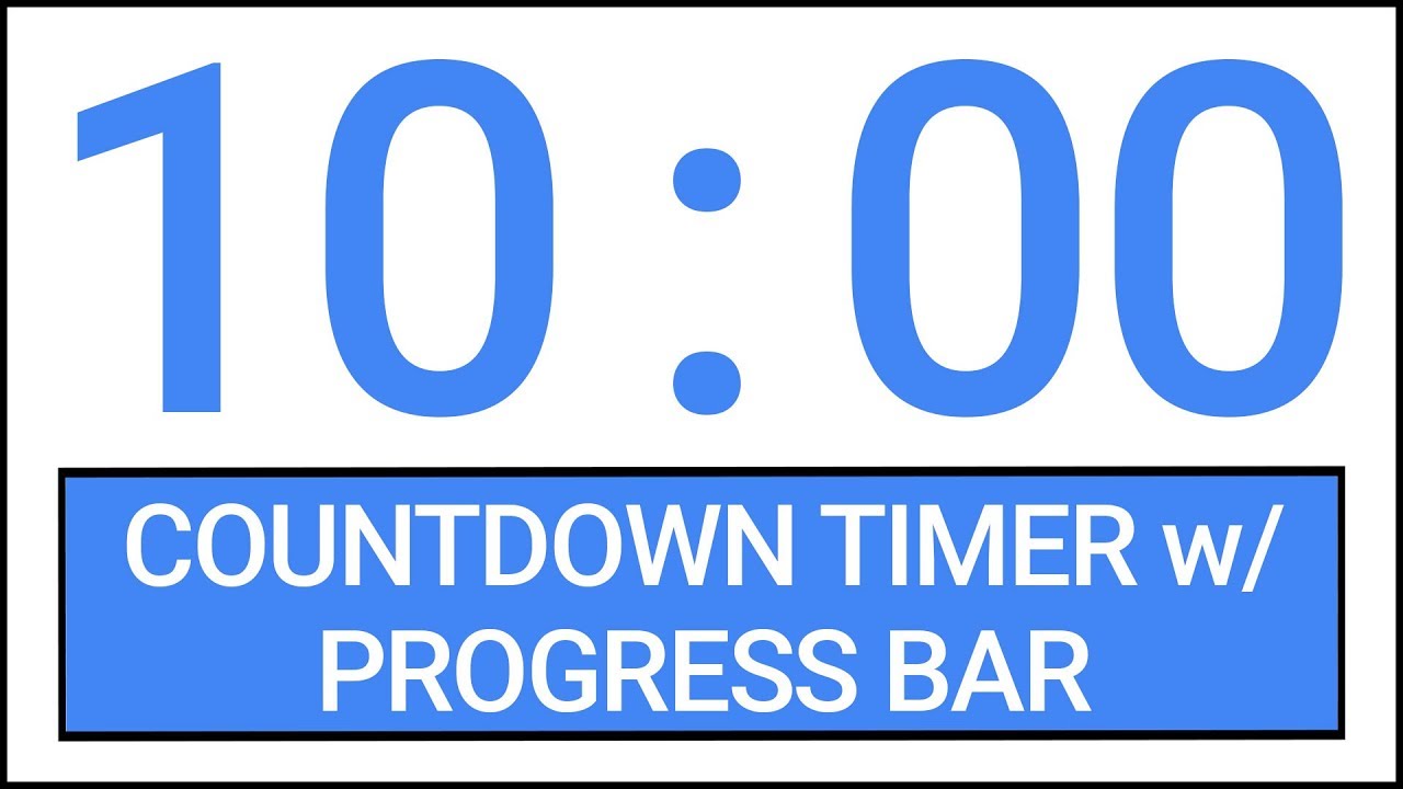10 min Countdown Timer w/ Progress Bar #Timer #Countdown