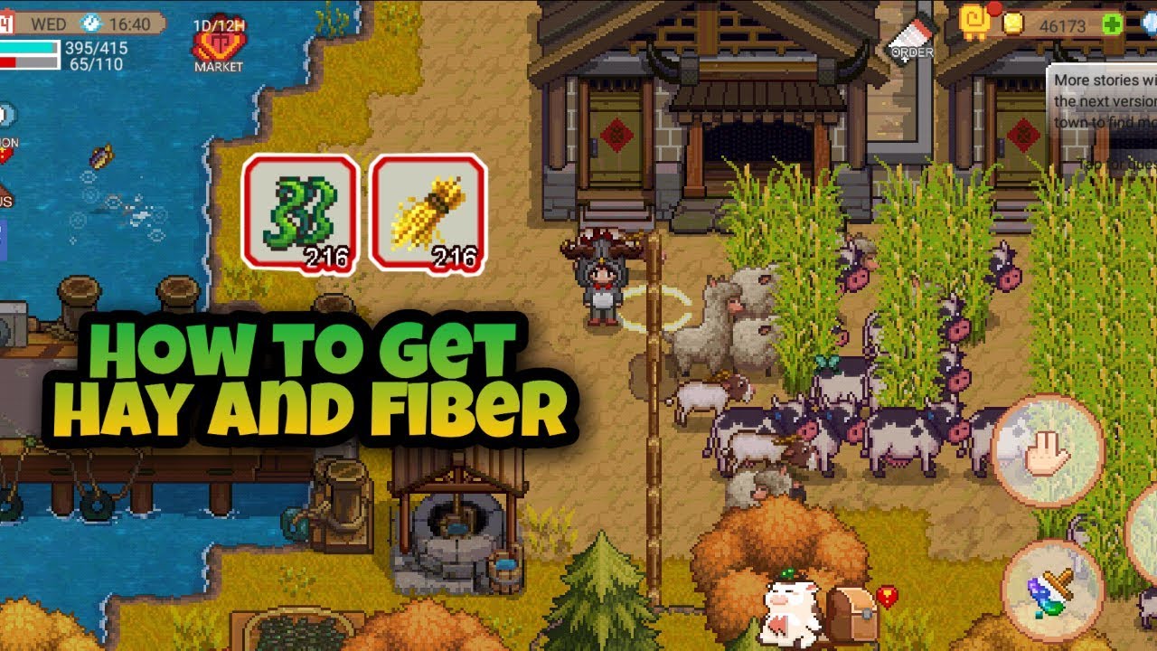 How to get Hay and Fiber | Harvest town