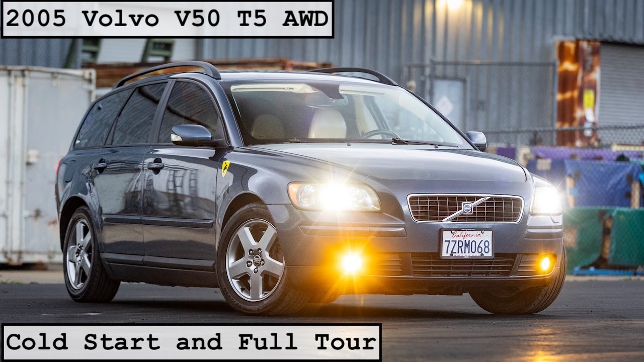 Volvo V50 T5 AWD 2005 года выпуска: холодный запуск и обзор.