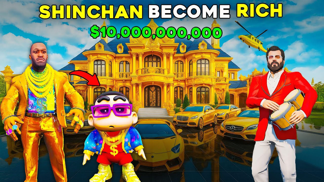 GTA 5 : Rampage & Shinchan🤣 Become Richest Man🤑and in Full Fun #gta5 #bommalu #rampageboy