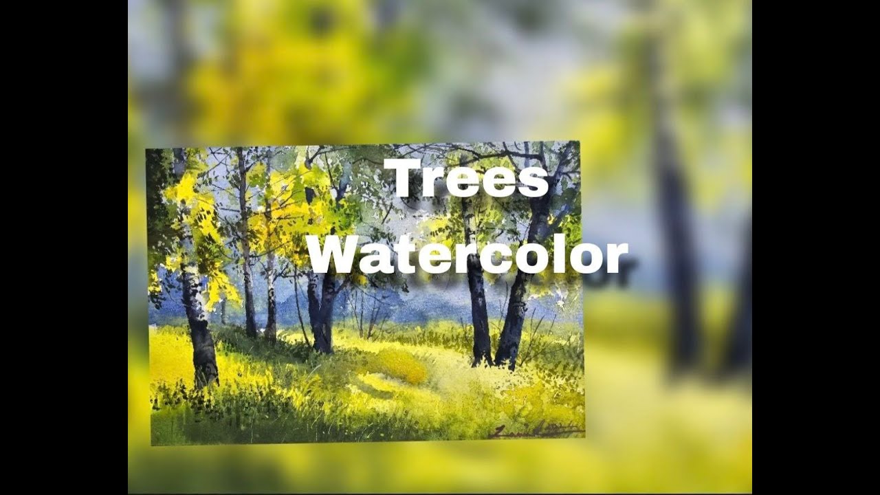 Watercolor painting tutorial - Trees