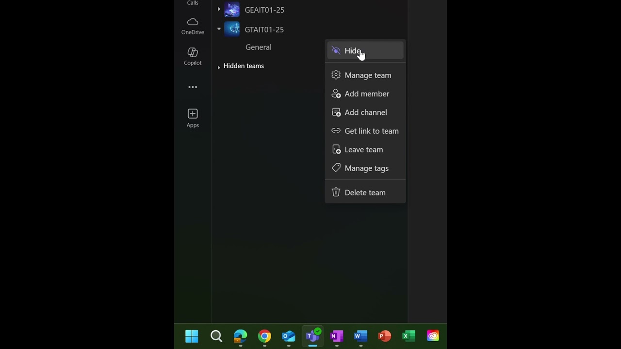 How To Hide Teams
