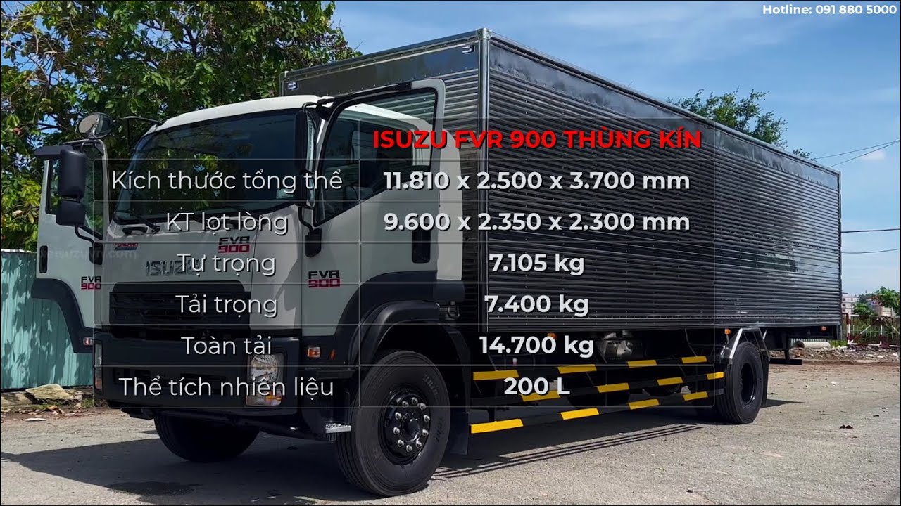GIÁ XE TẢI ISUZU 8 TẤN | ĐÁNH GIÁ ISUZU THÙNG KÍN HẠ TẢI 7.4 TẤN - ISUZU FVR 900
