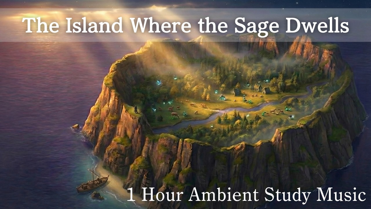 The Island Where the Sage Dwells | 1 Hour Peaceful Study Music | Ambient BGM