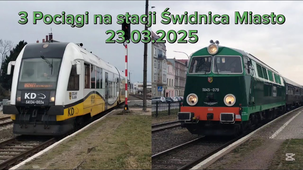 3 Pociągi na stacji Świdnica Miasto 23.03.2025