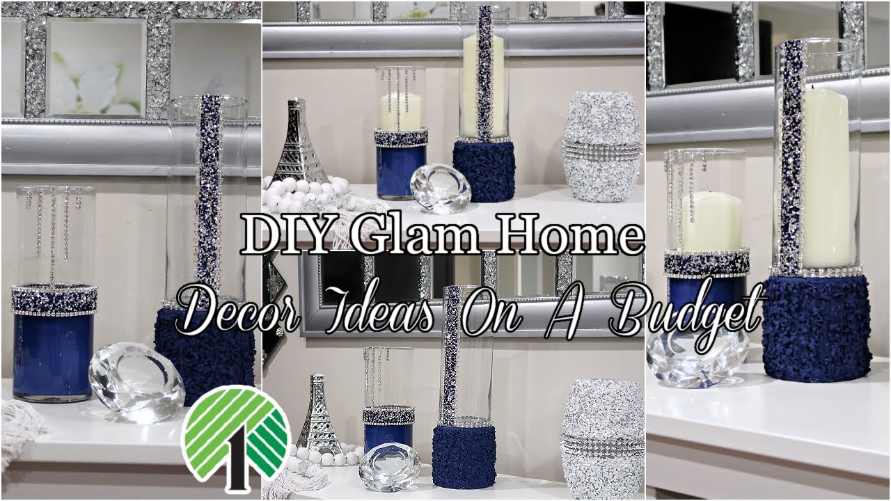 DIY GLAM HOME DECOR IDEAS FOR SPRING 2022 | GLAM DIY BLUE AND SILVER CANDLE HOLDERS | FT BEEBEECRAFT