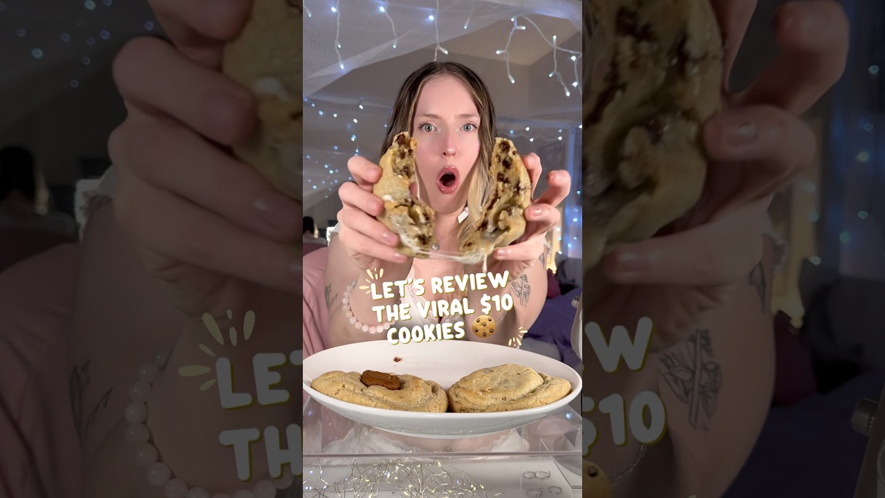 BEST COOKIES EVER. 🍪 these stuffed cookies changed my life. #asmr #mukbang #dessertmukbang