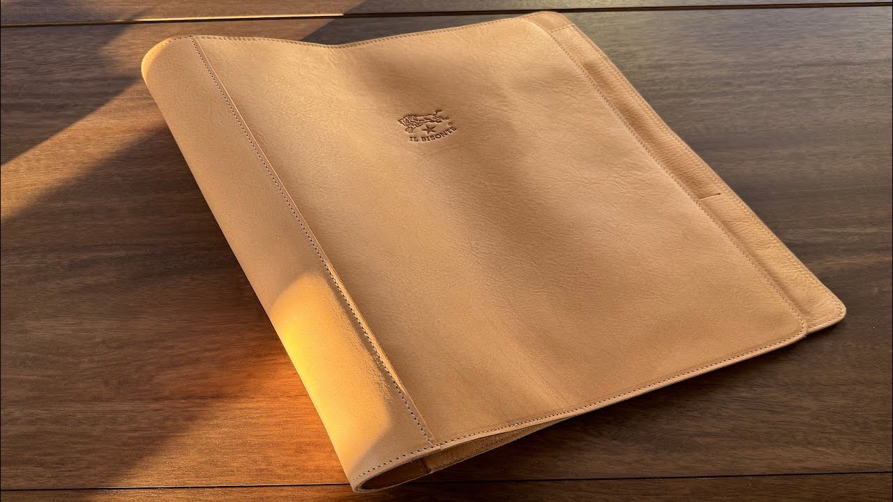 Unboxing IL BISONTE Script binder 3 rings in leather color natural #art leather