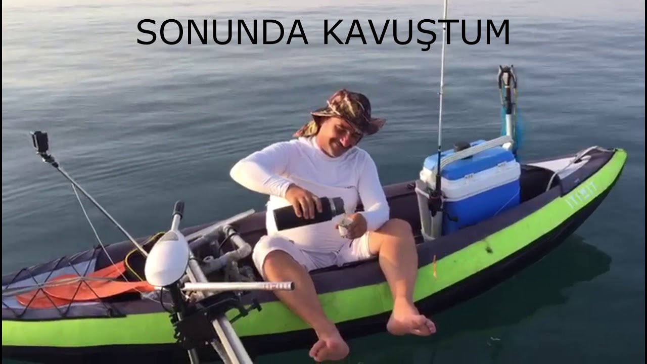 Decatlon şişme kanoya MOTOR takdim BALIK  yakaladım