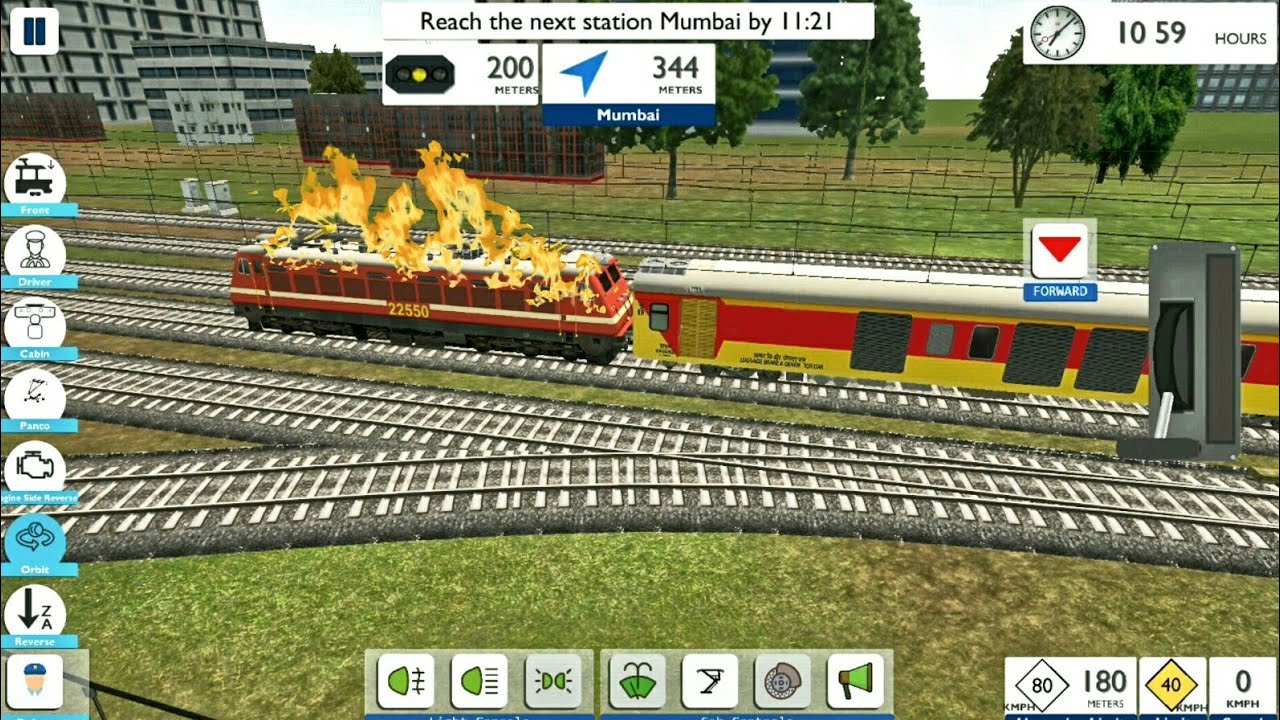 Double Decker Express WAP4 Loco Fail Caught in Fire - Indian Train Simulator