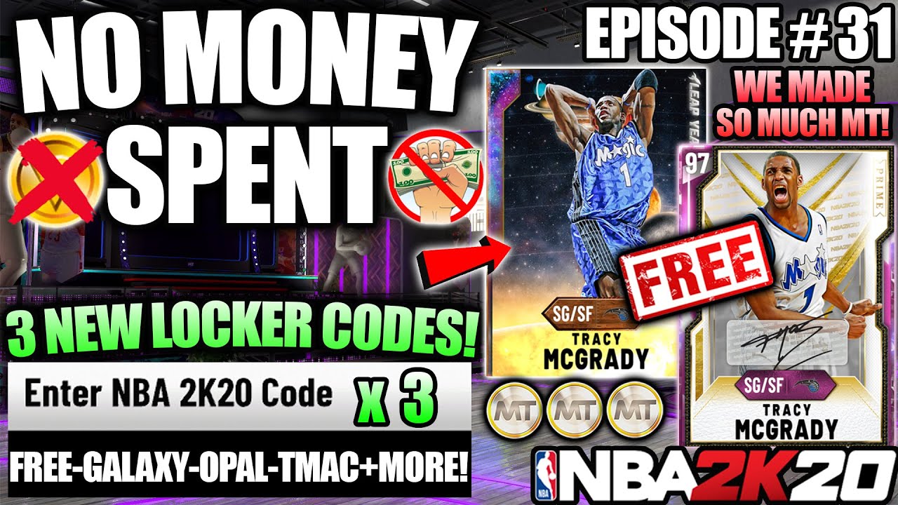NBA 2K20 NO MONEY SPENT #31 - WE GOT 6 FREE TRACY MCGRADYS, FREE GALAXY OPAL + LOCKER CODES MYTEAM