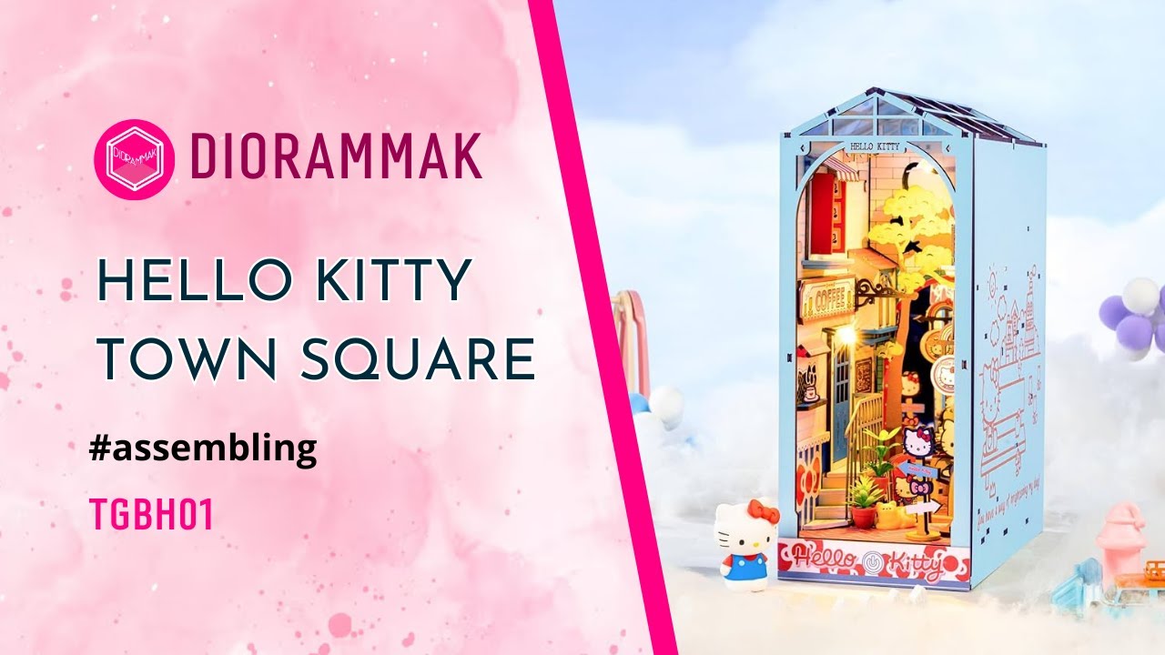 HELLO KITTY TOWN SQUARE | Assembling DIY BOOKNOOK (TGBH01)